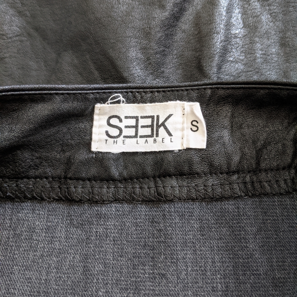 SEEK THE LABEL Black Vegan Leather Mini Skirt - Picture 4 of 8